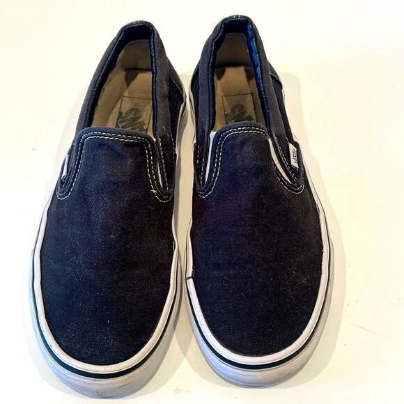 Vans Sneakers Slip On Black and White Size 7.5 - Picture 1 of 7